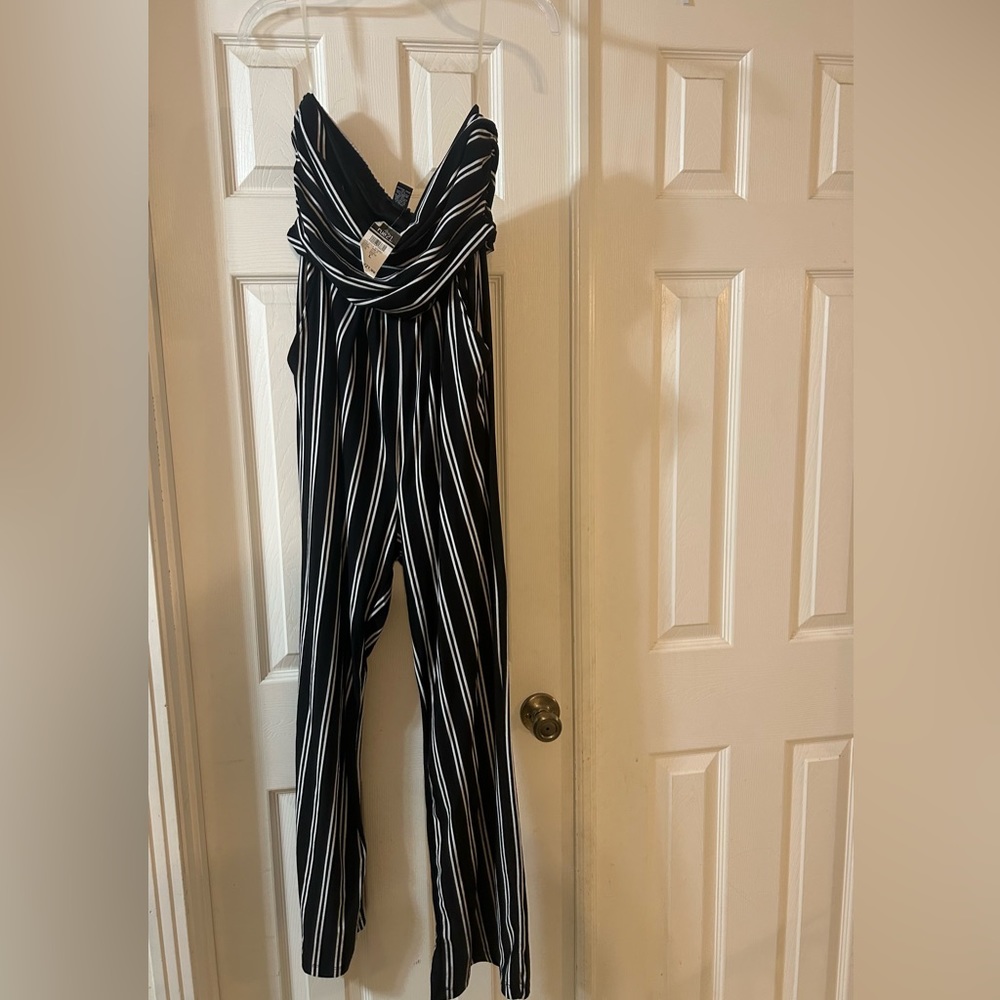rue 21 black stripe romper
